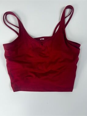 Find Your Forte Red Longline Sports Bra Strappy Back Size L